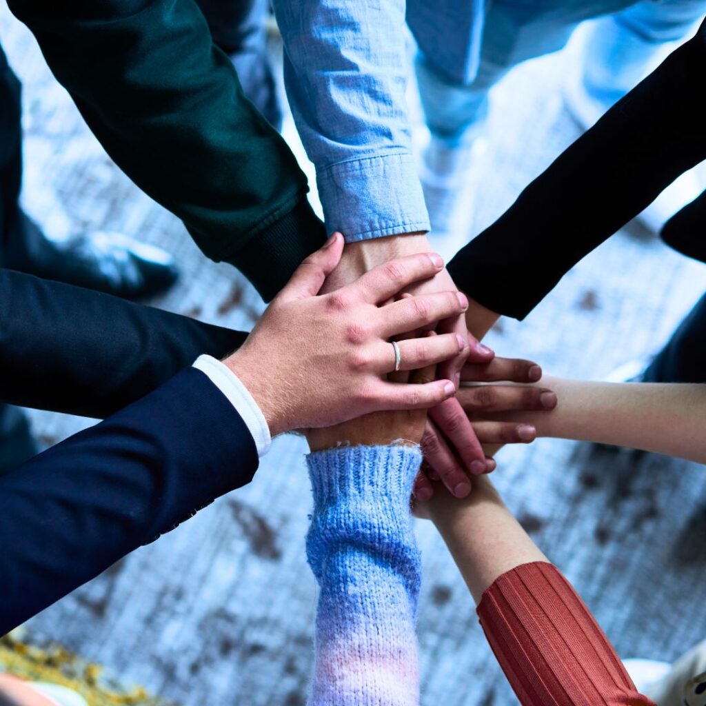 People hands are holding each other